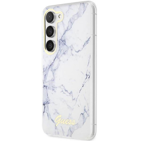 Etui Guess GUHCS23MPCUMAH S23+ S916 - białe Marble