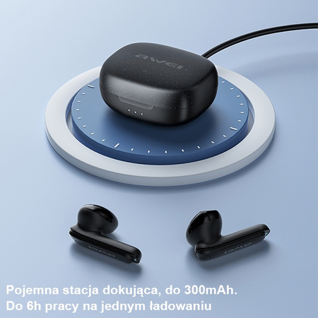 AWEI SŁUCHAWKI BEZPRZEWODOWE T66 TWS DO TELEFONÓW Z BLUETOOTH 5.3 I WYSOKĄ