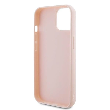 Etui Karl Lagerfeld 3D Rubber Glitter Logo na iPhone 15 Plus - różowe