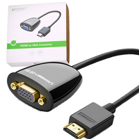 Ugreen kabel przewód przejściówka adapter jednokierunkowy z HDMI (męski) do VGA (żeński) FHD czarny (MM105 40253)