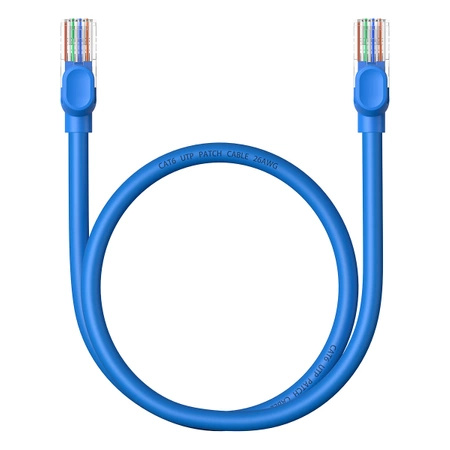 Kabel Ethernet Baseus High Speed Cat 6 RJ-45 1000Mb/s 0.5m okrągły - niebieski