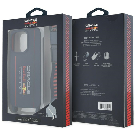 Red Bull RBHMP16L24SISOLRV iPhone 16 Pro 6.3" hardcase Silicone Strap and Vertical Logo MagSafe granatowy