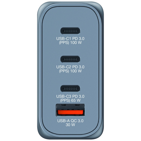 Verbatim Ładowarka sieciowa GaN 100W3xUSB-C/USB-A + Adapter EU/UK/US GNC-100 32202