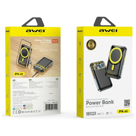 AWEI POWERBANK PA-10 10000MAH INDUKCYJNY MAGSAFE DO TELEFONÓW SZYBKIE