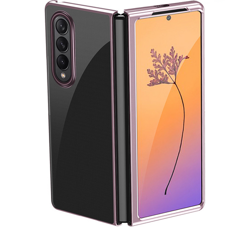 Plating Case etui Samsung Galaxy Z Fold 4 pokrowiec z metaliczną ramką różowe