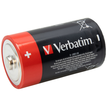 VERBATIM BATERIA ALKALICZNA D LR20 2SZT DO ZABAWKI ELEKTRONICZNEJ I LATARKI