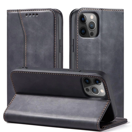 HURTEL MAGNETIC CASE ETUI DO IPHONE 12 PRO MAX PORTFEL NA KARTY Z PODSTAWKĄ