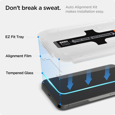 SZKŁO HARTOWANE SPIGEN GLAS.TR ”EZ FIT” IPHONE 13 / 13 PRO / 14