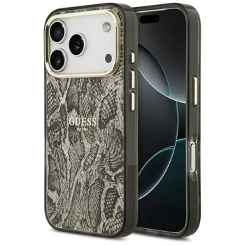 Etui Guess Python Pattern MagSafe do     iPhone 17 Pro Max brązowy