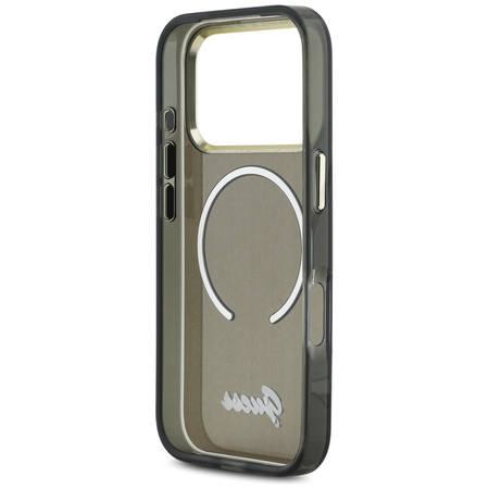 Etui Guess IML Script Metal MagSafe do   iPhone 17 Pro Max czarny