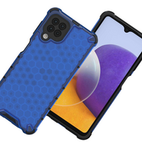 Honeycomb etui pancerny pokrowiec z żelową ramką Samsung Galaxy A22 4G niebieski