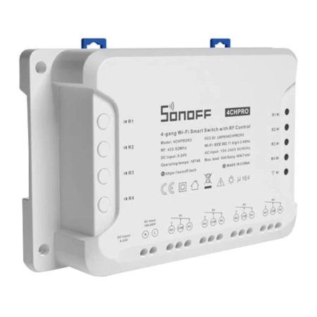 SONOFF INTELIGENTNY PRZEŁĄCZNIK WIFI 4CHPROR3 DO ZARZĄDZANIA NAPRĘDZENIEM