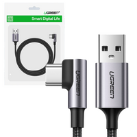 Ugreen kątowy kabel przewód USB - USB Typ C 1m 3A szary (50941)