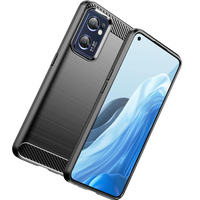 Carbon Case etui Realme Narzo 50 5G elastyczny silikonowy karbonowy pokrowiec czarne