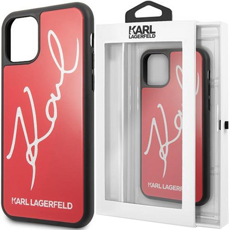 Karl Lagerfeld KLHCN58DLKSRE iPhone 11 Pro czerwony/red hard case Signature Glitter