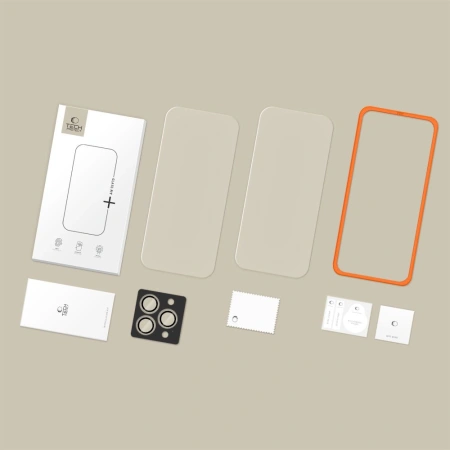 Szkło hartowane Tech-Protect Easy Set+ 3-pack na iPhone 16 Pro / 17 Pro - przezroczyste