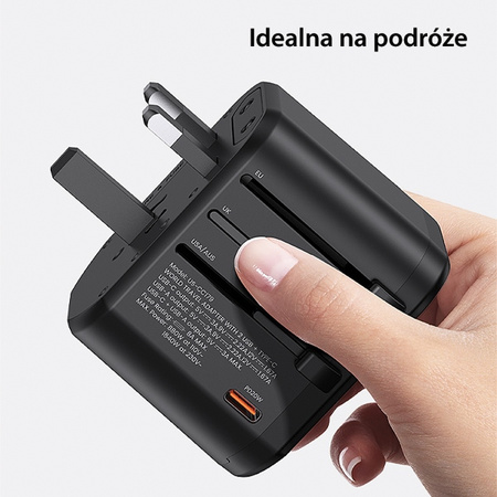 USAMS ŁADOWARKA SIECIOWA 3 PORTY 20W 2XUSB 1XUSB-C DO TABLETÓW SMARTFONÓW