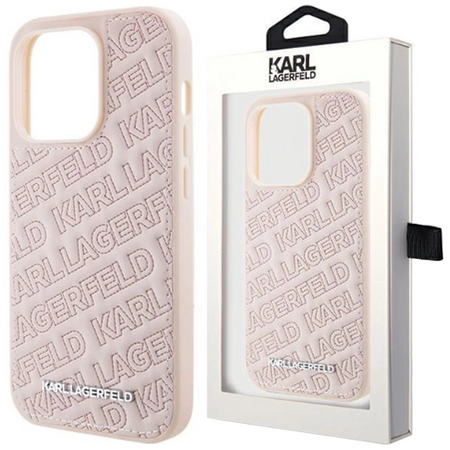 Etui Karl Lagerfeld Quilted K Pattern na iPhone 15 Pro Max - różowe