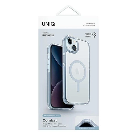 Etui UNIQ Combat Magclick Charging na iPhone 15 / 14 / 13 - jasnoniebieskie