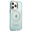 Guess GUHMP13LHTCMB iPhone 13 Pro / 13 6,1" niebieski/blue hard case Gold Outline Translucent MagSafe