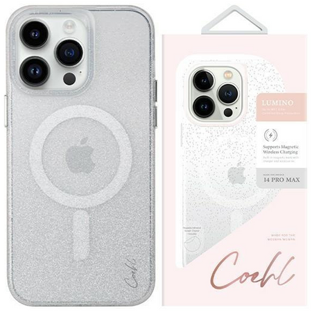 UNIQ etui Coehl Lumino iPhone 14 Pro 6,1" srebrny/sparkling silver