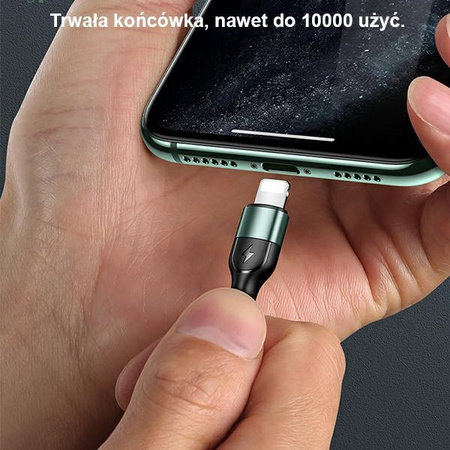 USAMS KABEL DO LIGHTNING 1M DO IPHONE 2A PLECIONY Z LED Z SZYBKIM