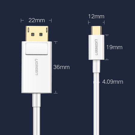 Ugreen kabel przewód DisplayPort 1.4 2m szary (DP112)