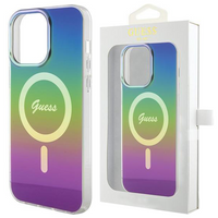 Etui Guess IML Iridescent MagSafe na iPhone 15 Pro - czarne