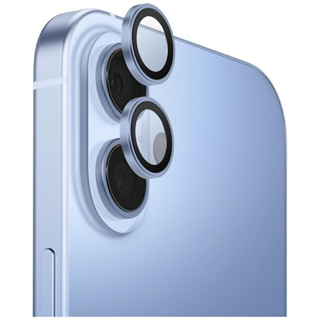 Szkło na obiektyw aparatu UNIQ Optix     Aluminium Camera Lens Protector do iPhone 17 z aplikatorem niebieski