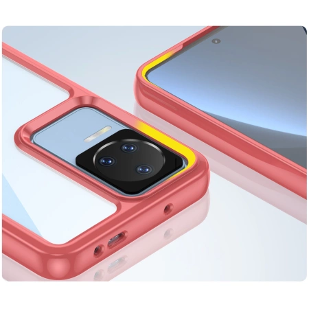Outer Space Case etui do Xiaomi Poco F4 5G pokrowiec z elastyczną ramką czerwone