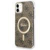 Etui Guess GUHMN61H4STW na iPhone 11 - brązowe 4G MagSafe