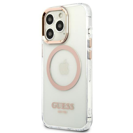 Etui Guess GUHMP13XHTRMD na iPhone 13 Pro Max - złote Metal Outline Magsafe