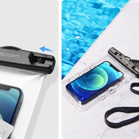 SPIGEN A601 UNIVERSAL WATERPROOF CASE 2-PACK CRYSTAL CLEAR