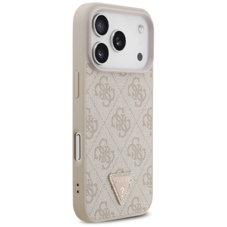GUESS ETUI LEATHER 4G TRIANGLE STRASS MAGSAFE DO IPHONE 17 PRO Z PIĘKNY
