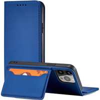 Magnet Card Case etui iPhone 14 Pro pokrowiec z klapką portfel podstawka niebieskie