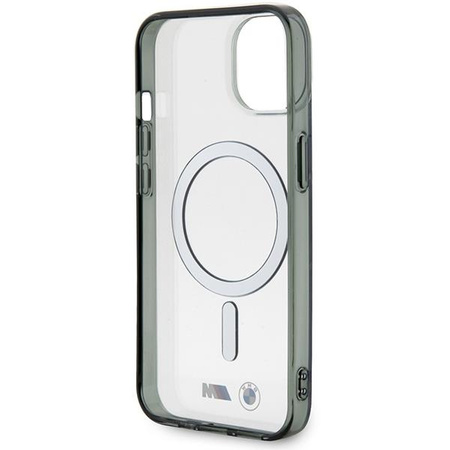 Etui BMW BMHMP14MHCRS na iPhone 14 Plus 6.7" - przezroczyste hardcase Silver Ring MagSafe