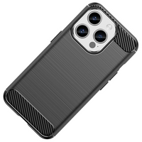 Elastyczne etui wzór karbon do iPhone 15 Pro Carbon Case - czarne