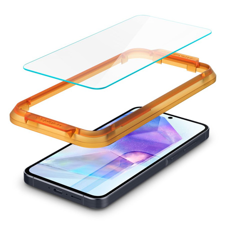 SPIGEN SZKŁO HARTOWANE ALM GLAS.TR DO GALAXY A55 5G 2-PACK WYGODNE W UŻYTKU