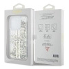 Etui Guess Liquid Glitter Gold Stripes na iPhone 15 Pro - przezroczyste