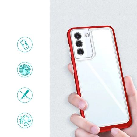 Clear 3in1 etui do Samsung Galaxy S23 silikonowy pokrowiec z ramką czerwone
