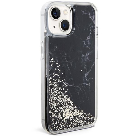 Etui Guess GUHCP14SLCSGSGK na iPhone 14 - czarne Liquid Glitter Marble