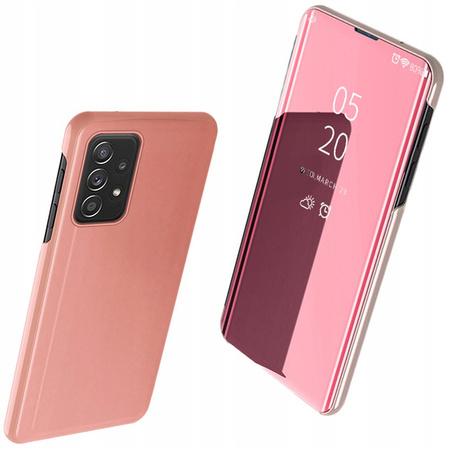 Clear View Case futerał etui z klapką Samsung Galaxy A73 różowy