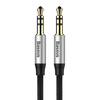 Baseus Yiven M30 kabel audio stereo AUX 3,5 mm męski mini jack 1,5m srebrno-czarny (CAM30-CS1)