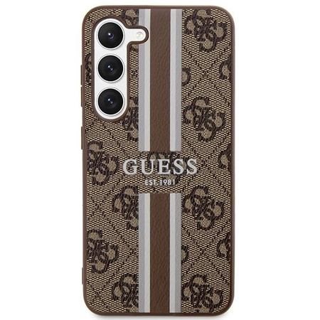 Etui Guess GUHCS23SP4RPSW S23 S911 - brązowe 4G Printed Stripe