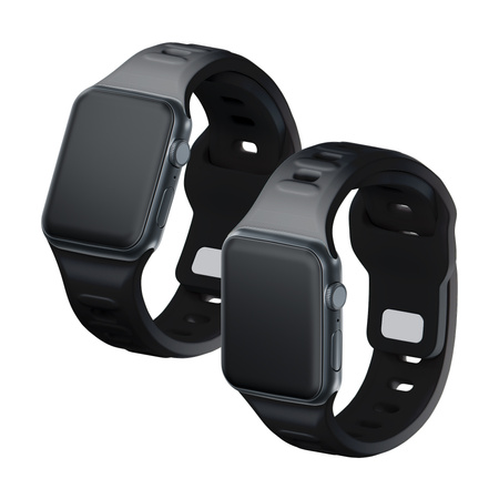 38/40/41/42 mm Black (small) - 3mk Silicone Watch Strap for Apple