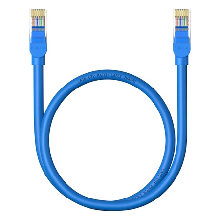 Kabel Ethernet Baseus High Speed Cat 6 RJ-45 1000Mb/s 0.5m okrągły - niebieski