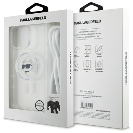 KARL LAGERFELD ETUI HARDCASE TRANSPARENTNE DO IPHONE 16 PRO 6.3 CHOUPETTE