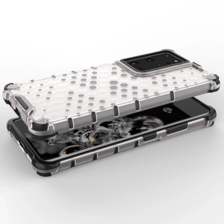 HURTEL HONEYCOMB ETUI PANCERNE DO SAMSUNG GALAXY S22 ULTRA Z ŻELOWĄ RAMKĄ