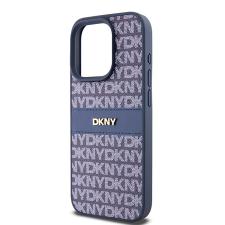 DKNY POKROWIEC SKÓRZANY DO IPHONE 15 PRO 6.1 MONO STRIPE Z LOGO METALOWYM