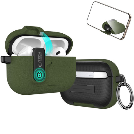 TECH-PROTECT SLIM HOOK APPLE AIRPODS PRO 3 OLIVE GREEN